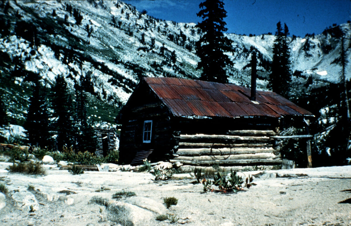 Mining cabin in the Wallowas. Photographer is unknown.