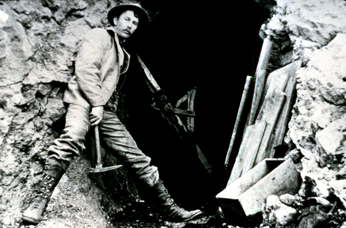 One of the LeGore brothers, possibly Joe, at his mine. Courtesy of W. “Bill” George.