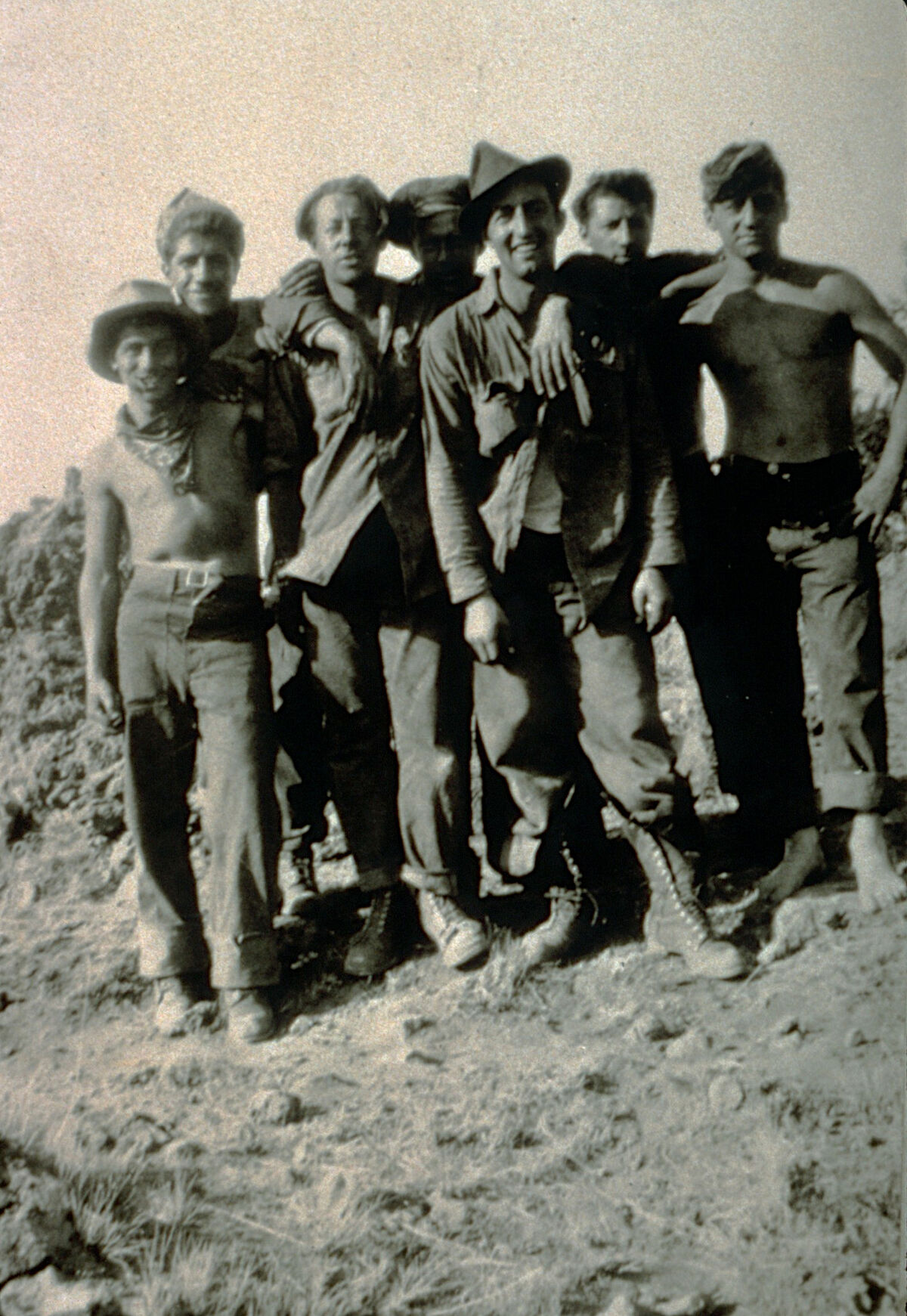 The Imnaha crew of the Civilian Conservation Corps (CCC). Max Gorsline stands fifth from left in a hat. Courtesy of Max Gorsline.