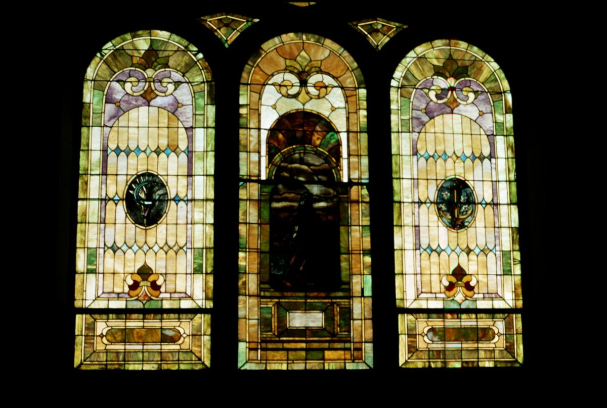 Stained glass in the historic Methodist church in Joseph. Taken by Janie Tippett.